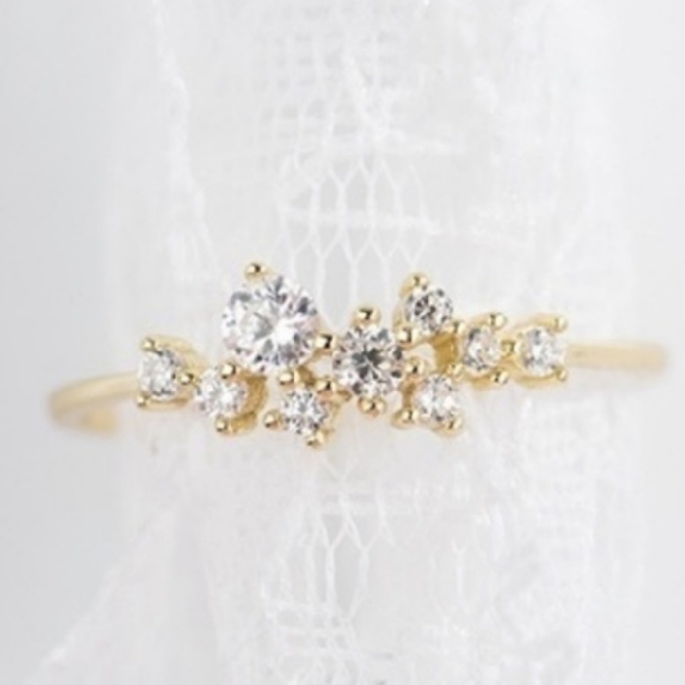 Dainty CZ crystal right hand ring - Picture 4 of 7
